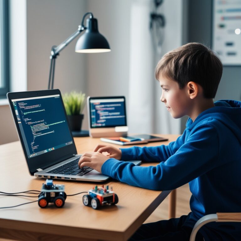 niño programando en aprendesteam